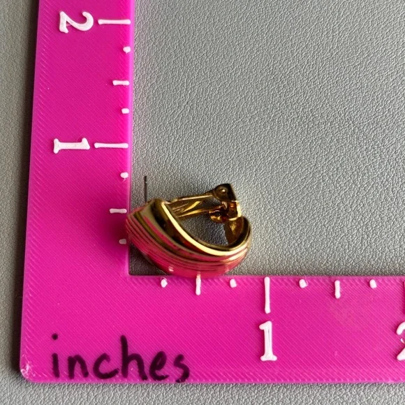 Vtg Kenneth Jay Lane KJL Interchangeable Gold-tone Mod Colorful Pierced Earrings - Picture 10 of 10